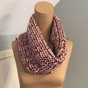Burgundy knit infinity scarf